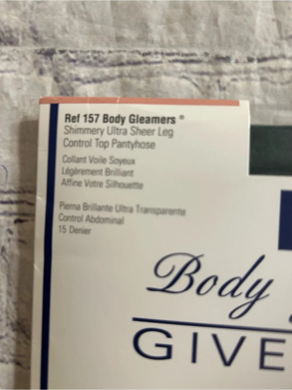 GIVENCHY BODY GLEAMERS SHIMMERY ULTRA SHEER LEG CONTROL TOP PANTYHOSE FORET E